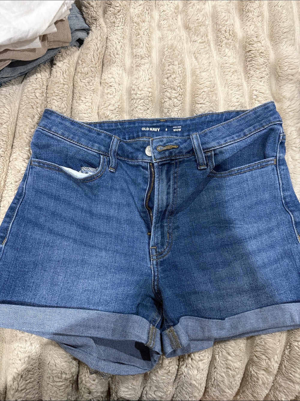Old Navy Medium Blue Denim Cuffed Women's Shorts